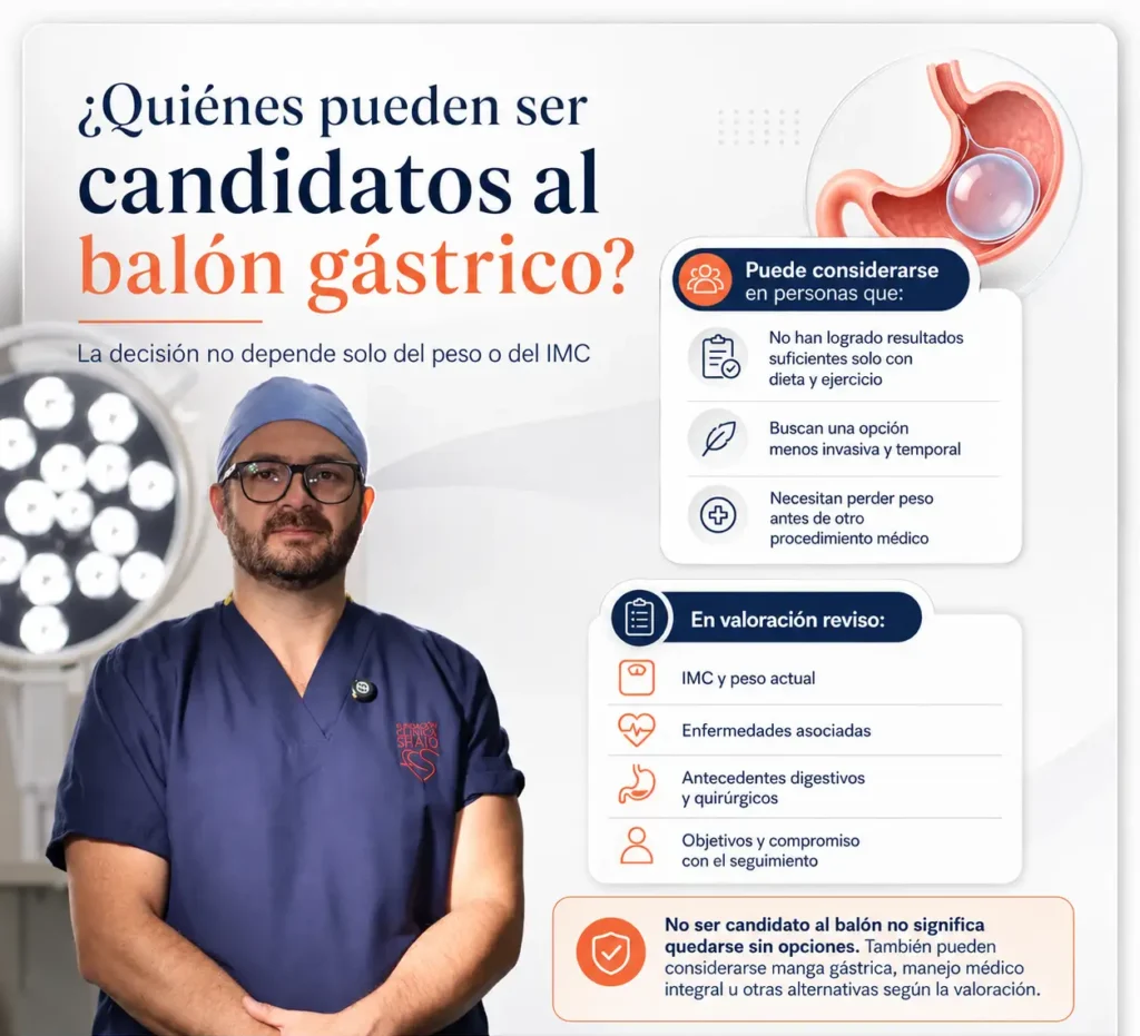 Balón Gástrico candidatos- Dr. Felipe Bernal- Cirujano Bariátrico en Bogotá, colombia